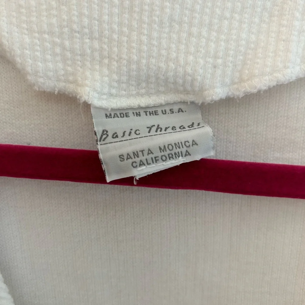 Basic Threads White Ribbed Button Down Knit - Picture 4 of 8